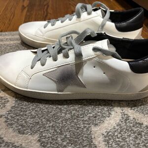 White and Black Star Sneakers